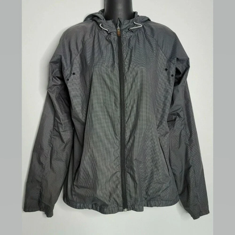 Nike Women 542213 Vapor Lightweight Running Jacket Black Gray‎ Check Hoodie Flaw